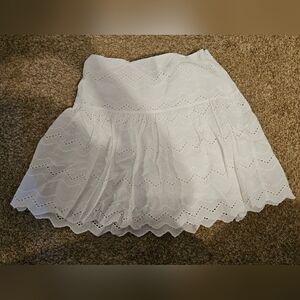 Express White Eyelet A-Line Skirt 100% Cotton Sz 8